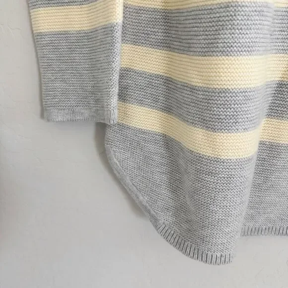 J Jill Bateau Neck Cotton Blend Gray Striped Sweater Size M - Picture 7 of 9